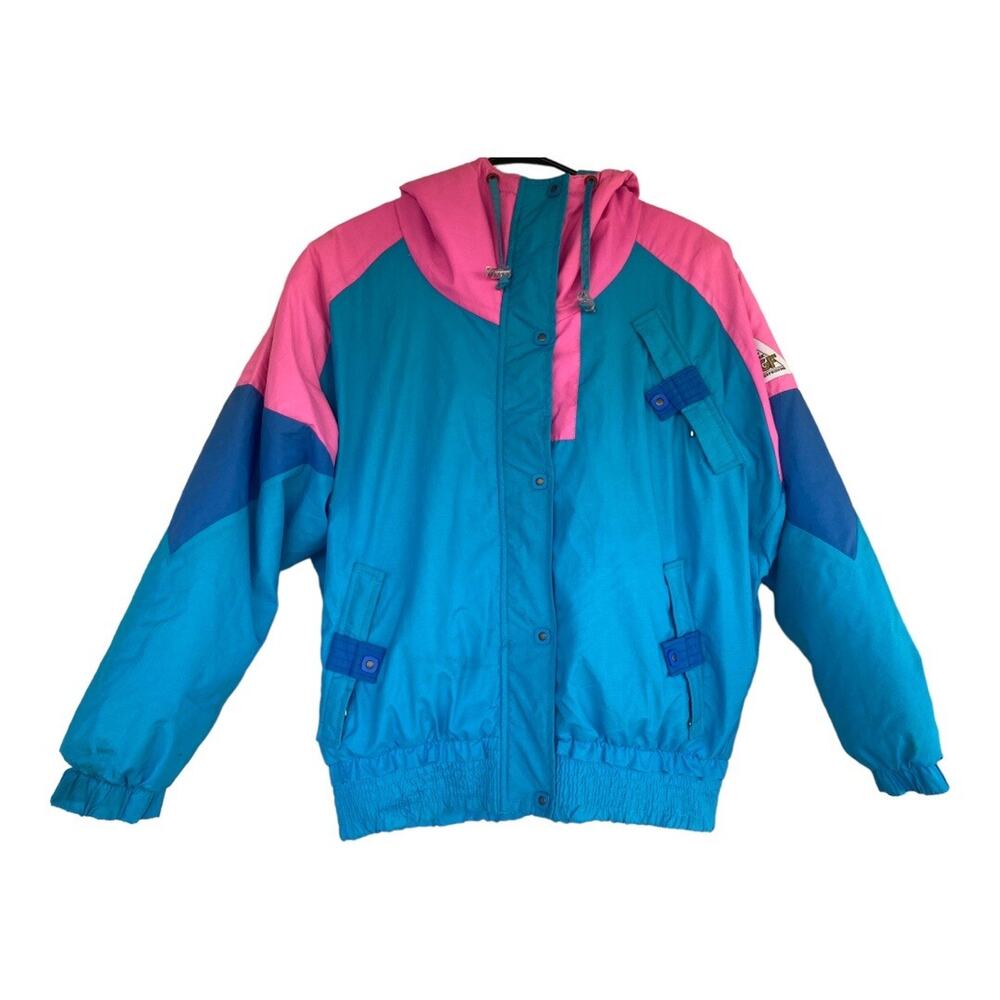 Vintage Serac TGF Weatherproofing 90s Colorblock Hooded Ski Jacket 8